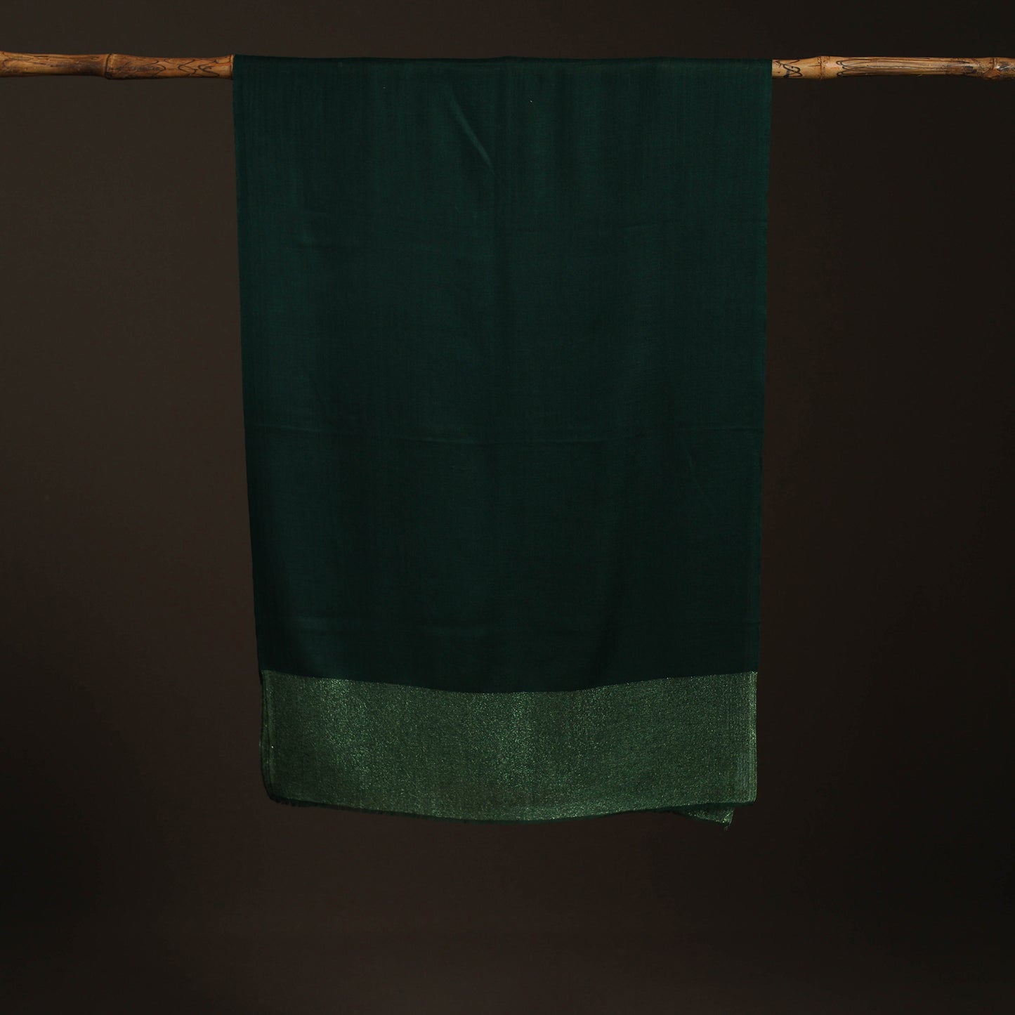 Plain Diamond Weave Fine Wool Zari Border Stole for Women 88