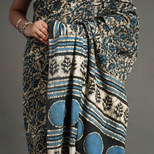 block printed saree