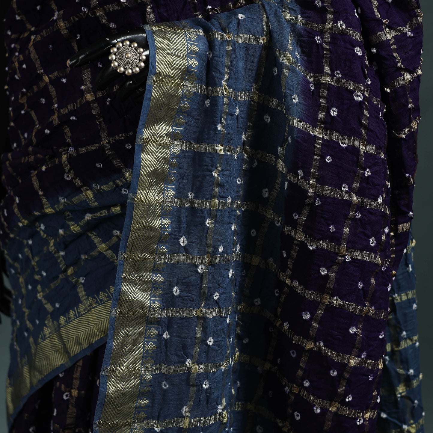 Kutch Tie-Dye Bandhani Cotton Saree with Blouse Piece 08