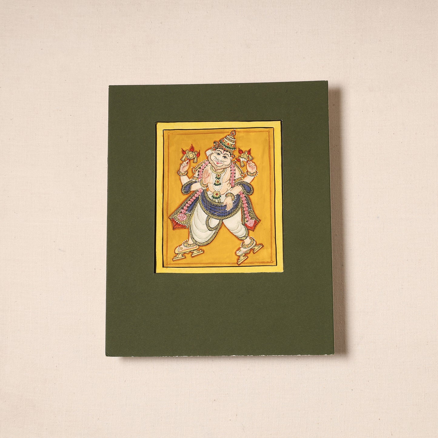 Traditional Mysore Painting by JS Sridhar Rao (10 x 9 in)