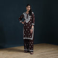 Brown - Hand Embroidered Rayon Chikankari Kurta with Palazzo Set for Women 13