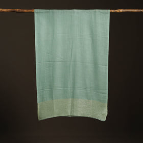 Plain Diamond Weave Fine Wool Zari Border Stole for Women 86