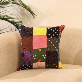  Multicolor Handcrafted Cotton Patchwork Cushion Cover
