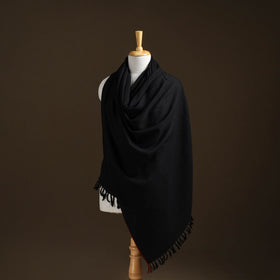 Black - Kumaun Handwoven Pure Merino Wool Shawl 02