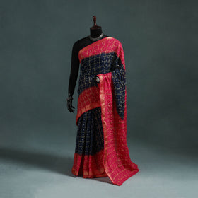 Kutch Tie-Dye Bandhani Cotton Saree with Blouse Piece 09