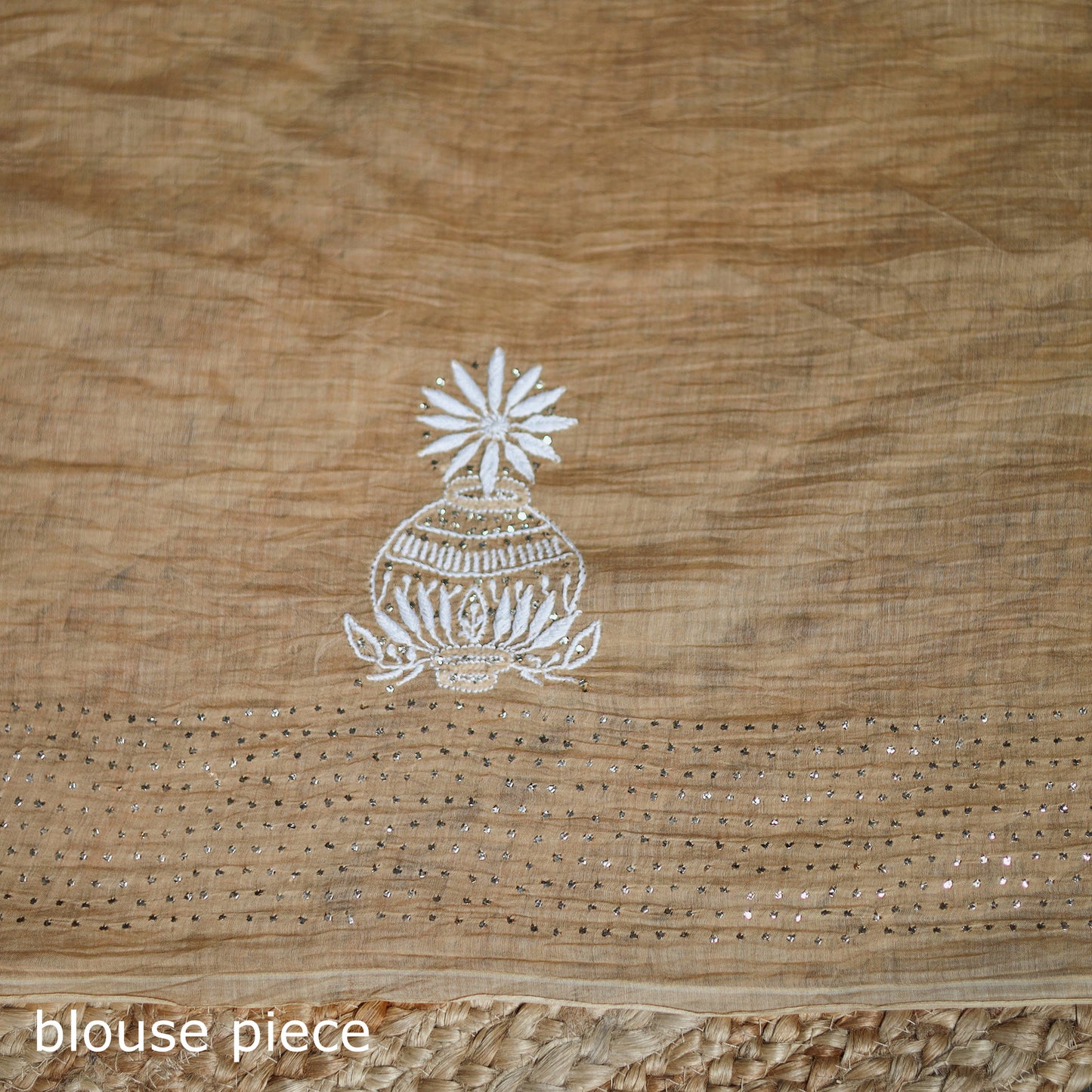 Lucknowi Chikankari Heavy Mukaish Work Pure Mul Chanderi Saree 04