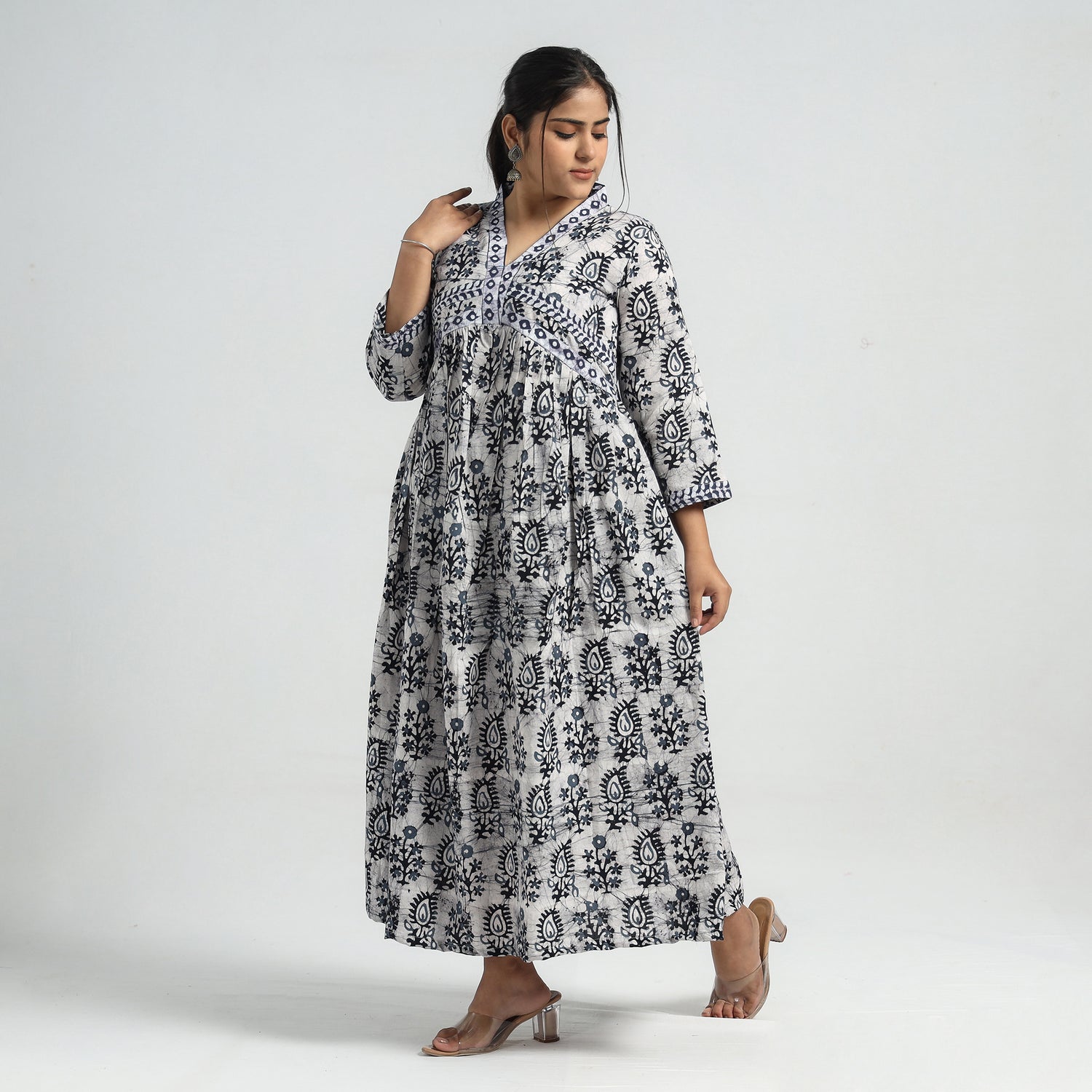 batik print dress