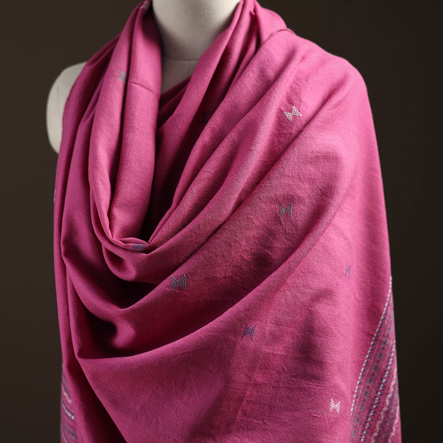 Kutch Bhujodi Handwoven Merino Wool Dhabla Shawl 37