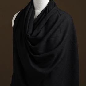 Black - Kumaun Handwoven Pure Merino Wool Shawl 02