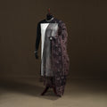 Black - Ajrakh Vanaspati Hand Block Print Natural Dyed Kota Doria Cotton Dupatta 17