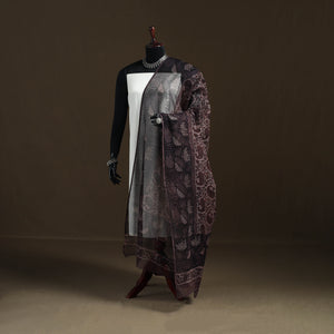 Ajrakh Vanaspati Hand Block Print Natural Dyed Kota Doria Cotton Dupatta 17
