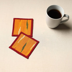 Orange Handmade Cotton Coasters (Set of 2)