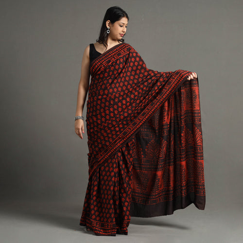 block printed saree