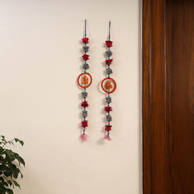 Chakra Om - Handmade Felt & Beadwork Wall Hanging (set of 2)