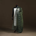 Green - Ajrakh Vanaspati Hand Block Print Natural Dyed Kota Doria Cotton Dupatta 18