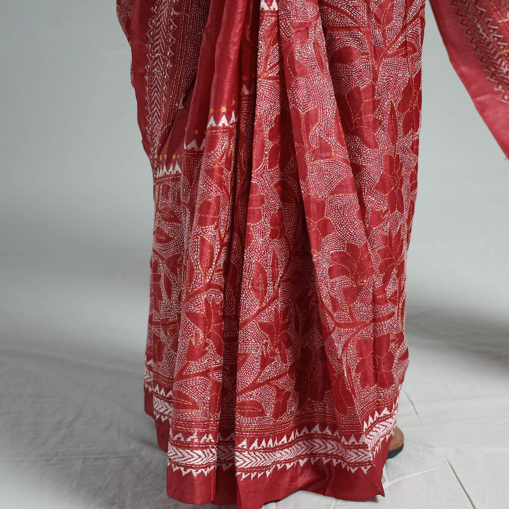 Kantha Embroidery Saree