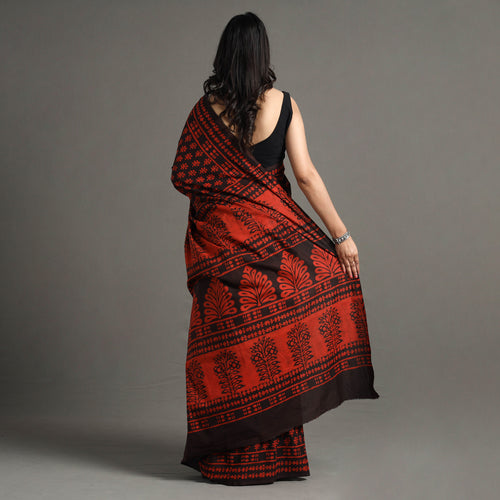 block printed saree