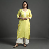 embroidery silk kurta