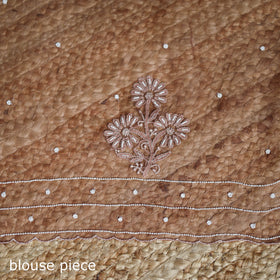 Lucknowi Chikankari Heavy Bead Work Pure Organza Silk Saree 07