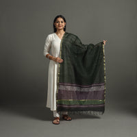 Green - Block Printed Chanderi Silk Bagru Dupatta 31