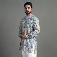 Block Print Cotton Sanganeri Kurta for Men (Short) 16