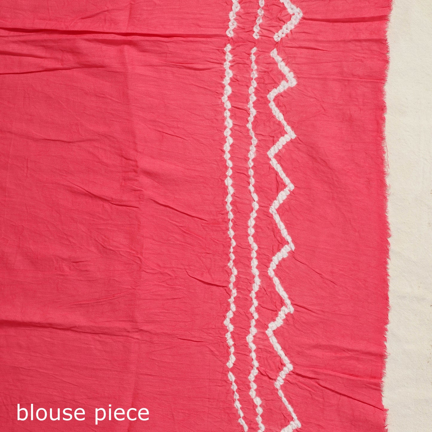 Red Kutch Bandhani Tie-Dye Cotton Saree with Blouse Piece