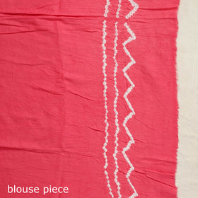 Red Kutch Bandhani Tie-Dye Cotton Saree with Blouse Piece
