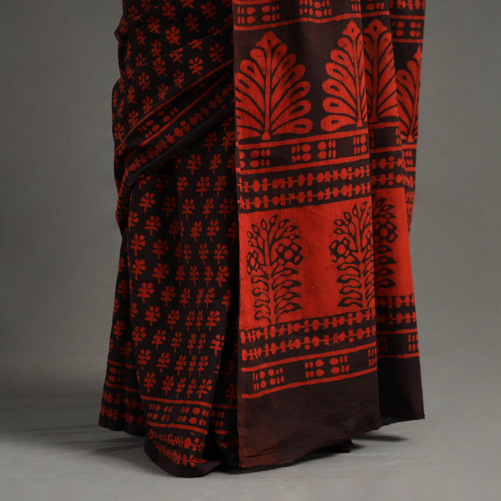 block printed saree