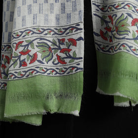 Multicolor - pure wool sanganeri stole 30 - handcrafted