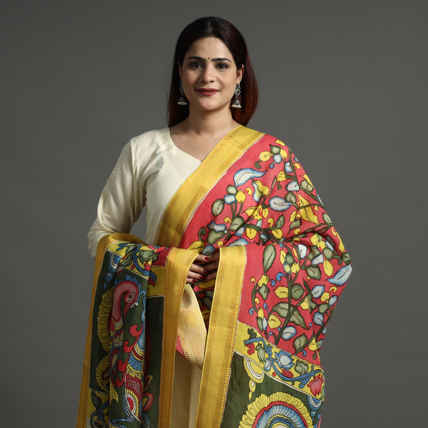 Kalamkari Handpainted Dupatta