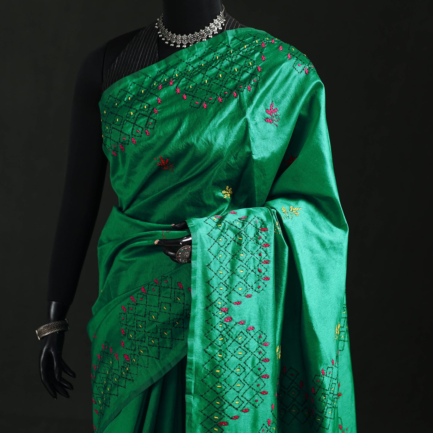 Hand Embroidered Silk Saree 68
