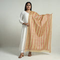 Buy Bengal Kantha Embroidery Tussar Silk Cotton Handloom Dupatta with Tassels 23 Online at iTokri.com