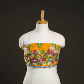 Yellow - Cotton Kalamkari Print Blouse Piece 09