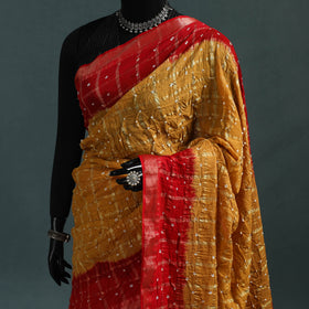 Kutch Tie-Dye Bandhani Cotton Saree with Blouse Piece 11