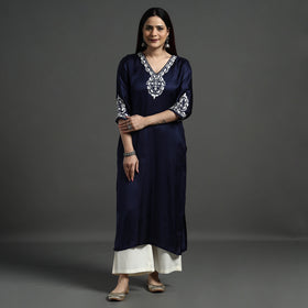 embroidery silk kurta