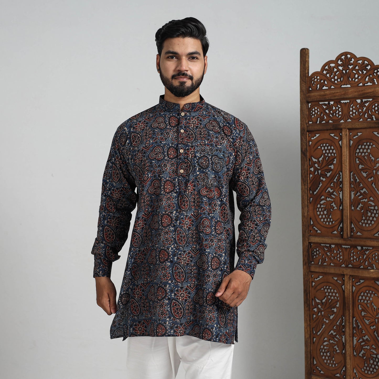 ajrakh Men's short kurta