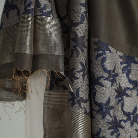 Brown - bengal jamdani handloom katan silk dupatta