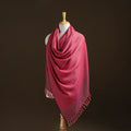 Pink - Kumaun Handwoven Pure Merino Wool Shawl 04