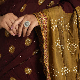 Brown Kutch Tie-Dye Bandhani Saree 