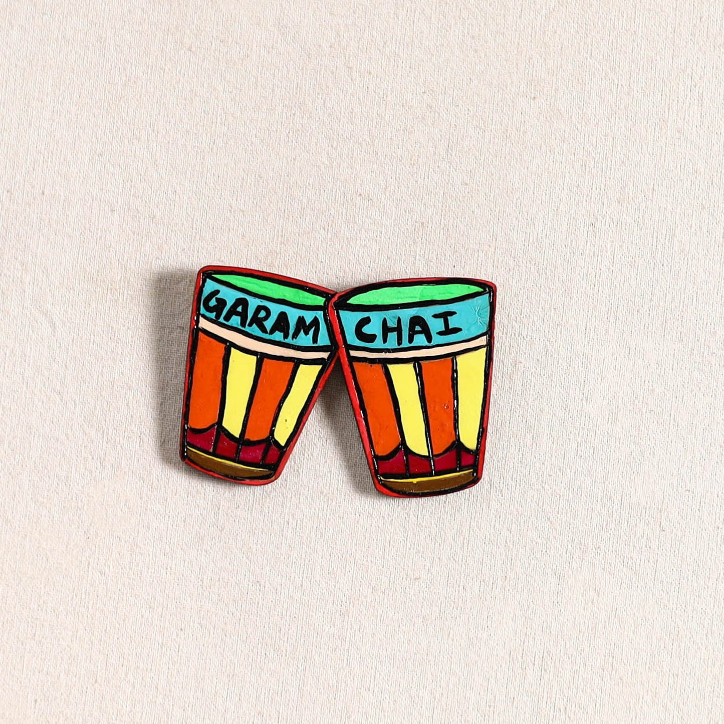 Garam Chai Handpainted Fridge Magnet 65