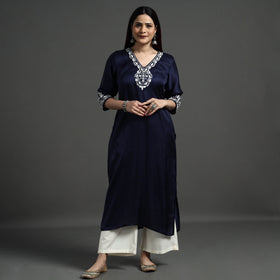 embroidery silk kurta