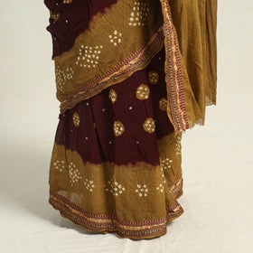 Brown Kutch Tie-Dye Bandhani Saree 