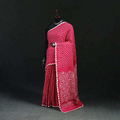 Kutch Bandhani Tie-Dye Cotton Saree 24