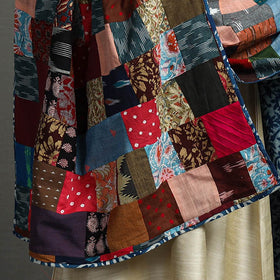 Multicolor - indigo reversible patchwork cotton dupatta 09