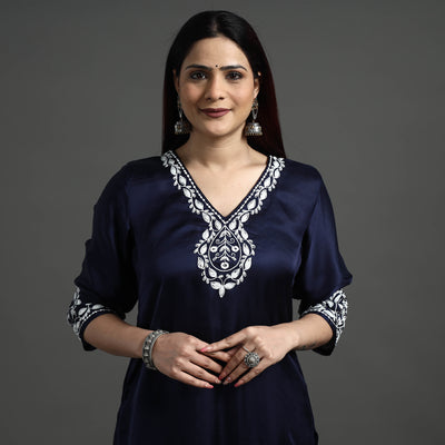 embroidery silk kurta