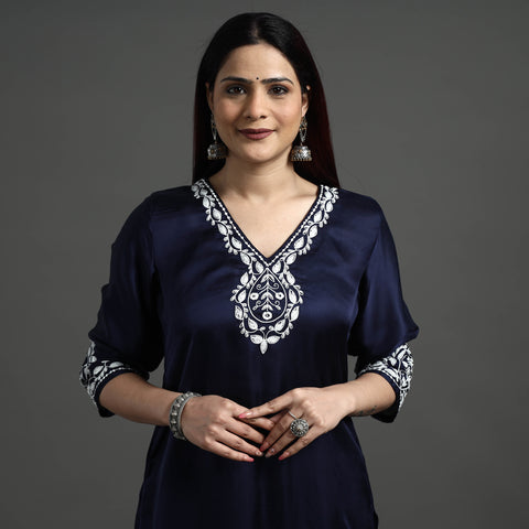 embroidery silk kurta