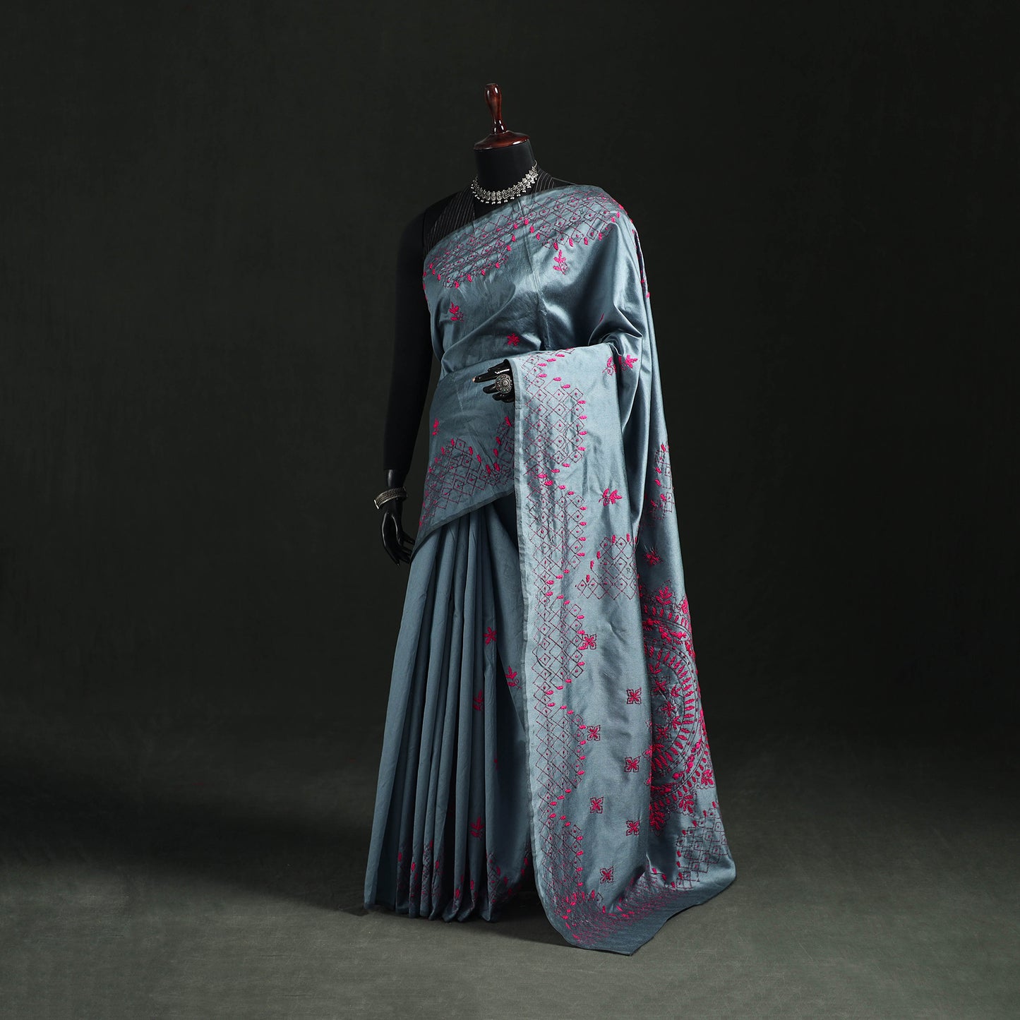 Hand Embroidered Silk Saree 69