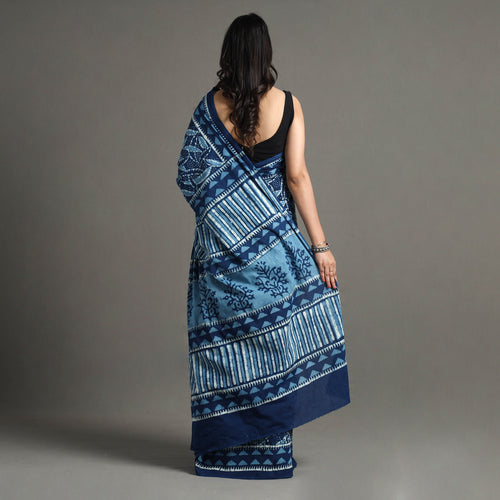 block printed saree