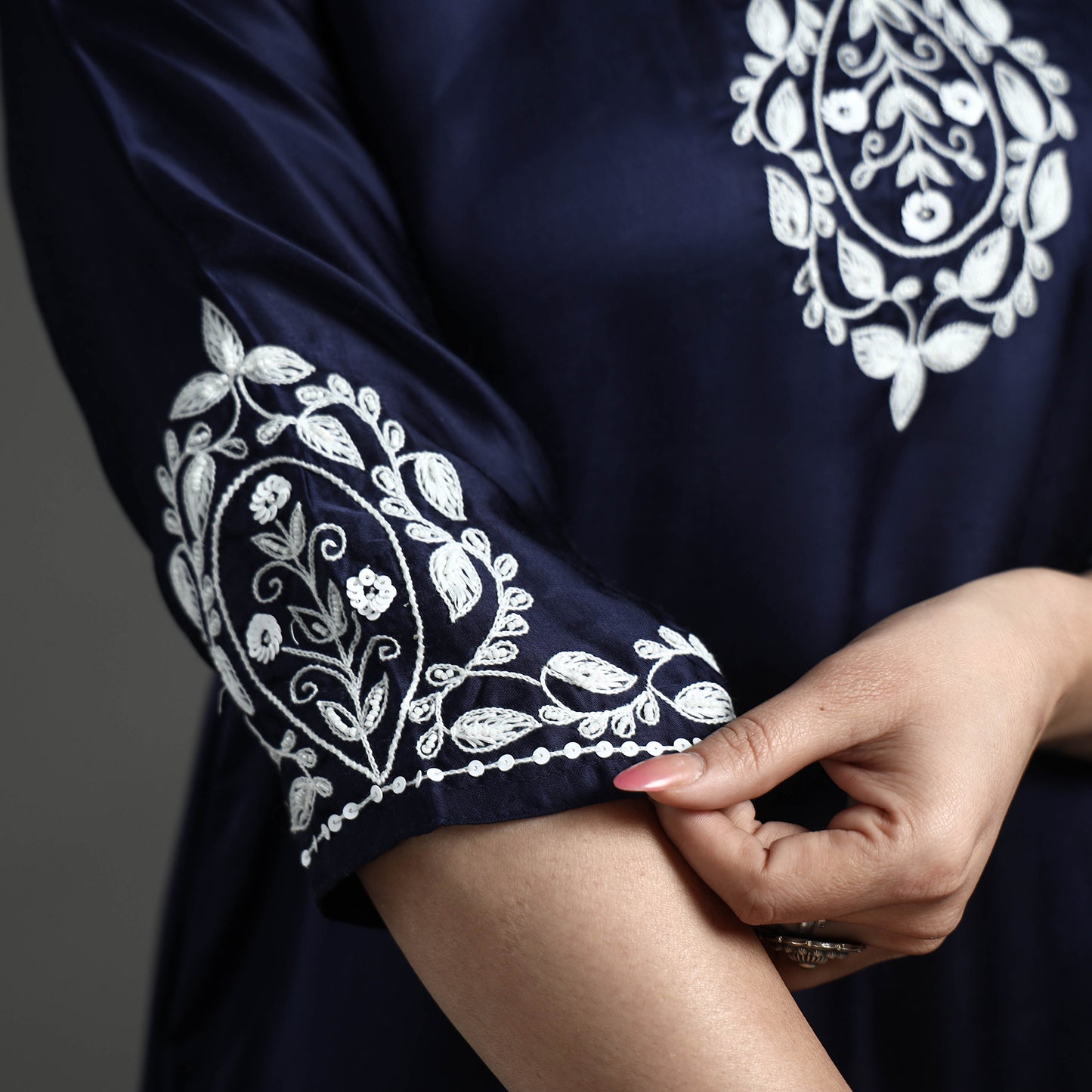 embroidery silk kurta
