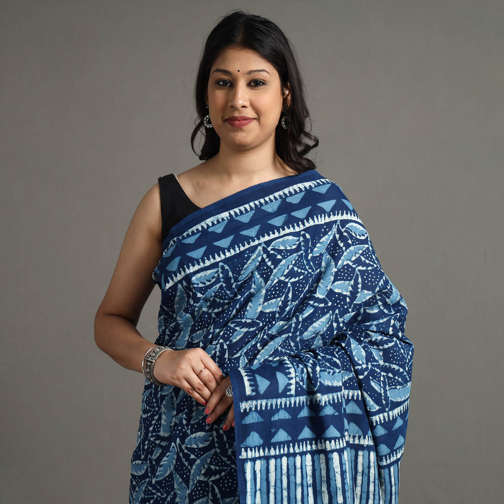 block printed saree